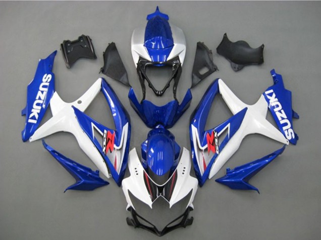 2008-2010 Suzuki GSXR 750 Motorcycle Fairing - White Silver Blue Black Australia for Sale