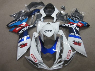 2011-2024 Suzuki GSXR 750 Motorcycle Fairings - White Blue Motul Australia for Sale