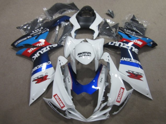 2011-2024 Suzuki GSXR 750 Motorcycle Fairings - White Blue Motul Australia for Sale