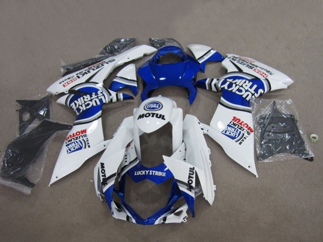 2011-2024 Suzuki GSXR 750 Motorcycle Fairings - White Lucky Strike Motul Australia for Sale
