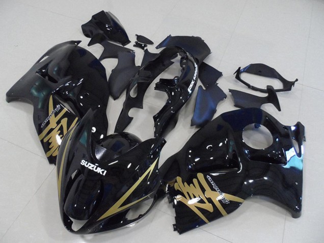 1996-2007 Suzuki GSXR 1300 Hayabusa Motorcycle Fairings - Glossy Black Gold Decal Australia for Sale