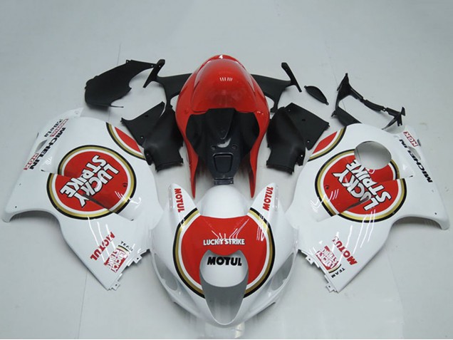 1996-2007 Suzuki GSXR 1300 Hayabusa Motorcycle Fairings - White Red Lucky Strike Motul Australia for Sale
