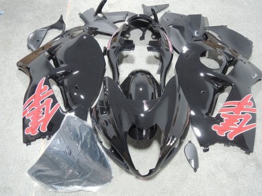 1996-2007 Suzuki GSXR 1300 Hayabusa Motorcycle Fairings - Glossy Black Red Decal Australia for Sale