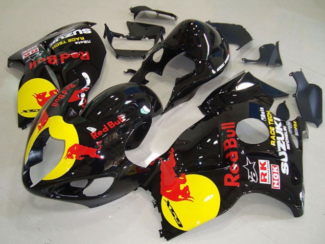 1996-2007 Suzuki GSXR 1300 Hayabusa Motorcycle Fairings - Glossy Black Yellow Red Bull Australia for Sale