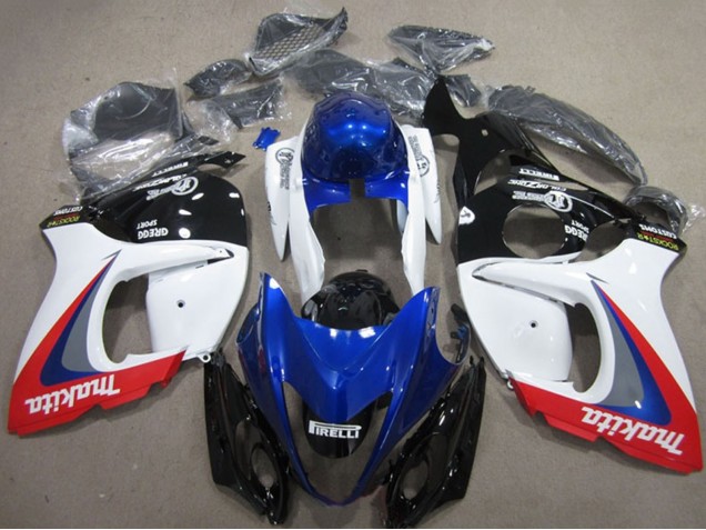 2008-2020 Suzuki GSXR 1300 Hayabusa Motorcycle Fairings - White Blue Red Makita Australia for Sale