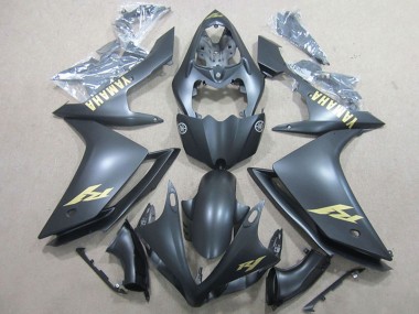 2007-2008 Yamaha YZF R1 Motorcycle Fairings - Matte Black Gold Decal Australia for Sale