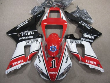 2009-2011 Yamaha YZF R1 Motorcycle Fairings - White Red Black Bridgestone Yamalube Semakin Didepan Australia for Sale