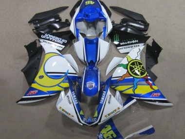 2009-2011 Yamaha YZF R1 Motorcycle Fairings - White Blue Yellow Green Monster Semakin Didepan Australia for Sale