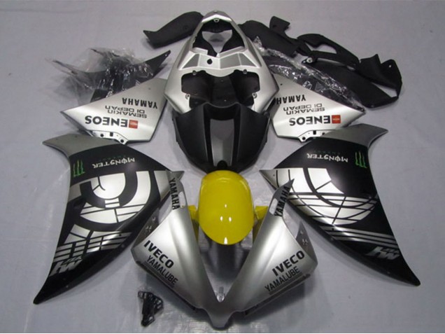 2012-2014 Yamaha YZF R1 Motorcycle Fairings - Silver Black IVECO Yamalube ENEOS Monster Australia for Sale