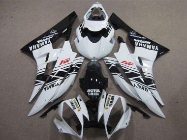 2006-2007 Yamaha YZF R6 Motorcycle Fairings - White Glossy Black Motul Australia for Sale